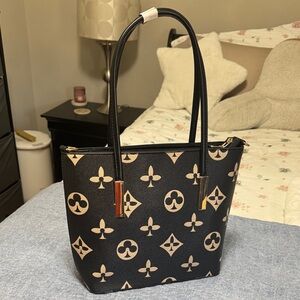 Stylish Black and Tan Tote Bag